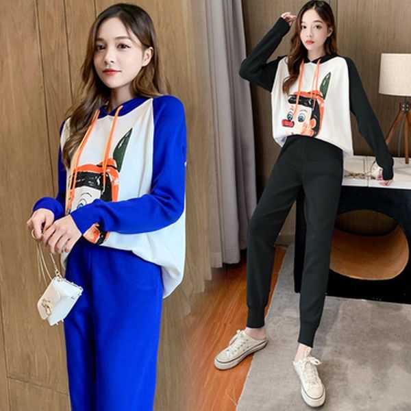 women's two piece pants 2021 apring autumn winter design chic ins casual women knitted tracksuits 2 pieces sets hooded sweater + high w, White
women's two piece pants 2021 apring autumn winter design chic ins casual women knitted tracksuits 2 pieces sets hooded sweater + high w, White