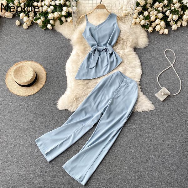 neploe women's suits irregular lace-up silm sling crop high-waist wide-leg pants femme roupas fashion two-piece sets female 210422, White
neploe women's suits irregular lace-up silm sling crop high-waist wide-leg pants femme roupas fashion two-piece sets female 210422, White