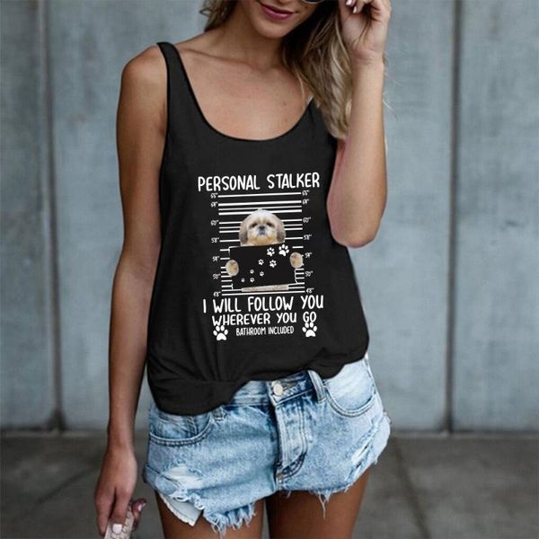 women's tanks & camis personal stalker i will follow you wherever go print funny dog women tank plus size summer loose vest for 90s la, White
women's tanks & camis personal stalker i will follow you wherever go print funny dog women tank plus size summer loose vest for 90s la, White