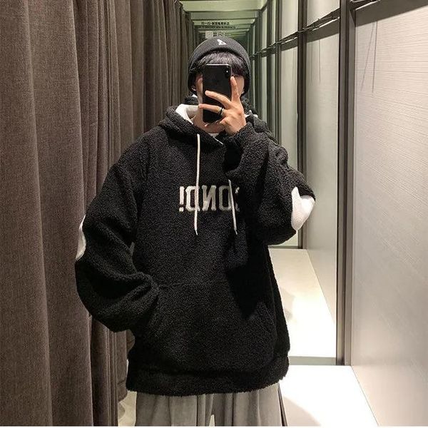 men's hoodies & sweatshirts lamb cashmere hoodie male fashion brand winter hooded ins port wind chic embroidered coat korean cotton-pad, Black
men's hoodies & sweatshirts lamb cashmere hoodie male fashion brand winter hooded ins port wind chic embroidered coat korean cotton-pad, Black
