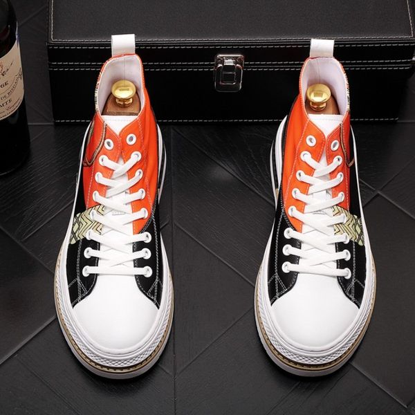 european and american fashion men's cloth shoes thick soles new high-board shoes breathable men's short boots, Black
european and american fashion men's cloth shoes thick soles new high-board shoes breathable men's short boots, Black