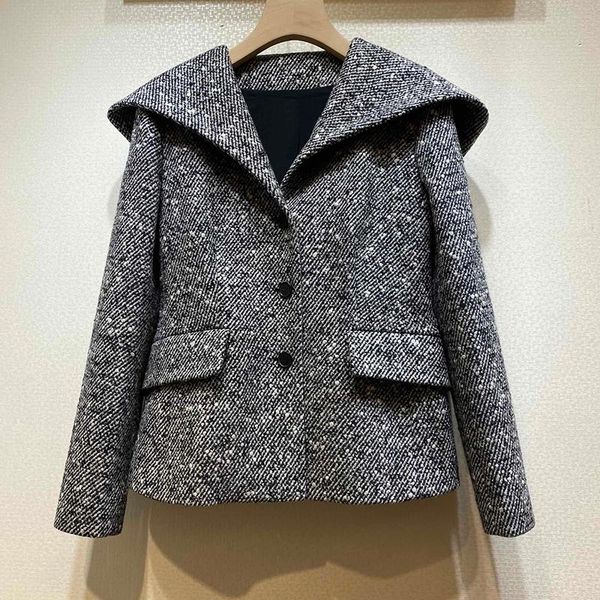 women's jackets runway fashion woolen jacket women silk liner flecked coat elegant hooded tight waist outerwear lady 2021 autum, Black;brown
women's jackets runway fashion woolen jacket women silk liner flecked coat elegant hooded tight waist outerwear lady 2021 autum, Black;brown