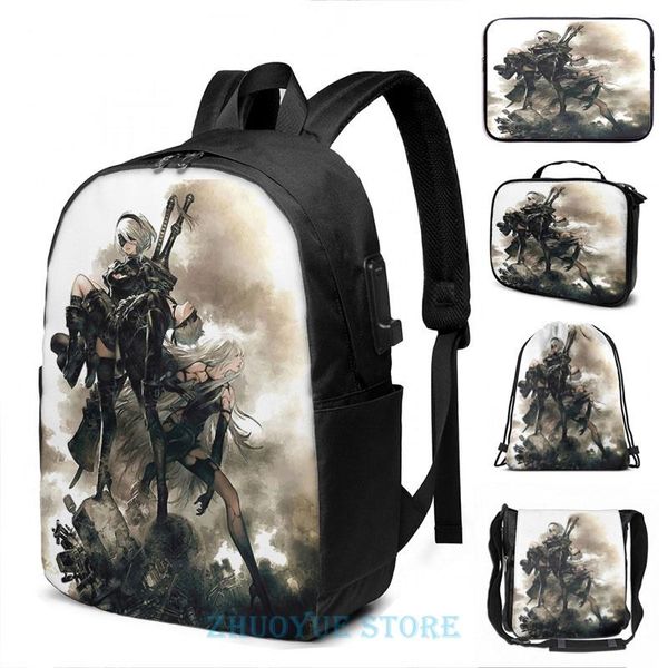 backpack funny graphic print nier automata usb charge men school bags women cosmetic bag travel laptop
backpack funny graphic print nier automata usb charge men school bags women cosmetic bag travel laptop
