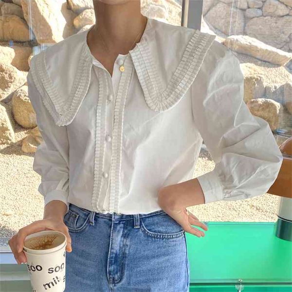 turn-down collar lantern sleeve shirts women single breast solid loose blouse and blusas female clothing 13861 210421, White
turn-down collar lantern sleeve shirts women single breast solid loose blouse and blusas female clothing 13861 210421, White