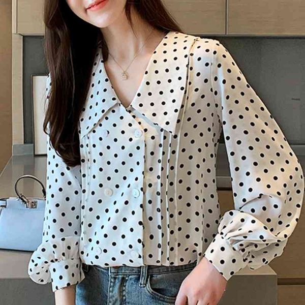 womens and blouses casual black dot white chiffon blouse women blouses woman long sleeve women shirts blusas c52 210426
womens and blouses casual black dot white chiffon blouse women blouses woman long sleeve women shirts blusas c52 210426