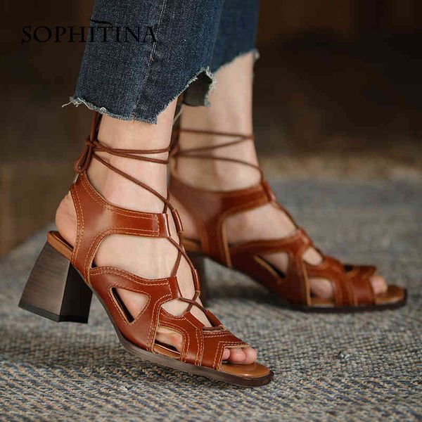 sophitina classic women's sandals roman cross straps fashion shoes soft genuine leather thick heel square toe female shoes ao377 210513, Black
sophitina classic women's sandals roman cross straps fashion shoes soft genuine leather thick heel square toe female shoes ao377 210513, Black