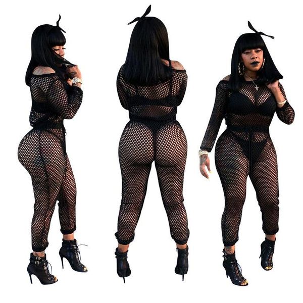 women's jumpsuits & rompers ar5097 european and american 2021 clothing mesh see-through jumpsuit solid color hollow, Black;white
women's jumpsuits & rompers ar5097 european and american 2021 clothing mesh see-through jumpsuit solid color hollow, Black;white