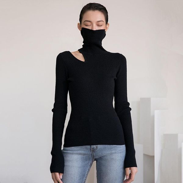 women's sweaters bare shoulders korean chic knitwear ladies office irregular elegant high street hollow open turtleneck loose swea, White;black
women's sweaters bare shoulders korean chic knitwear ladies office irregular elegant high street hollow open turtleneck loose swea, White;black