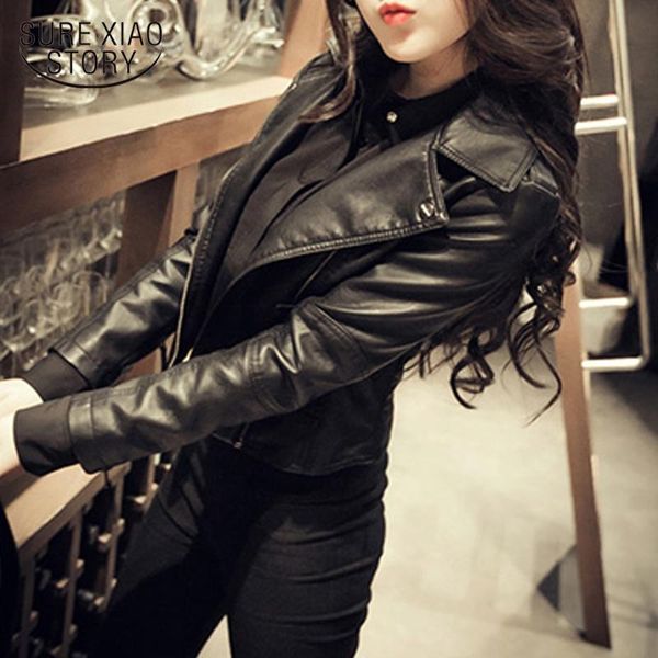 women's jackets winter chic black jacket women autumn pu leather warm fashion long sleeve coat thick solid spring zipper 15689, Black;brown
women's jackets winter chic black jacket women autumn pu leather warm fashion long sleeve coat thick solid spring zipper 15689, Black;brown