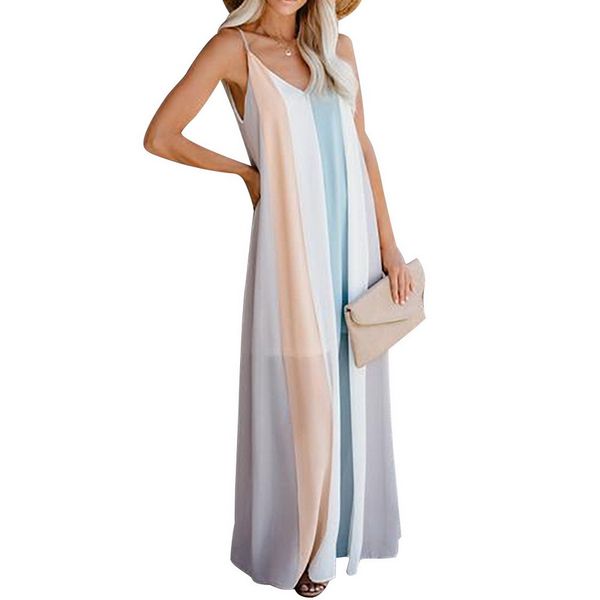 qrwr 2021 summer stripe sleeveless long women dress v-ne clothes for women casual spaghetti floor length ladies dress, Black;pink
qrwr 2021 summer stripe sleeveless long women dress v-ne clothes for women casual spaghetti floor length ladies dress, Black;pink