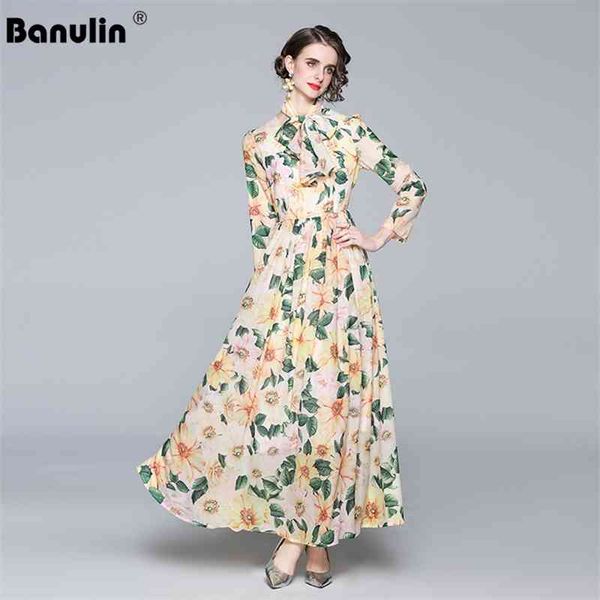 banulin spring fashion designer long dress women sleeve sashes bow floral print vintage chiffon party vestidos 210603, Black;gray
banulin spring fashion designer long dress women sleeve sashes bow floral print vintage chiffon party vestidos 210603, Black;gray