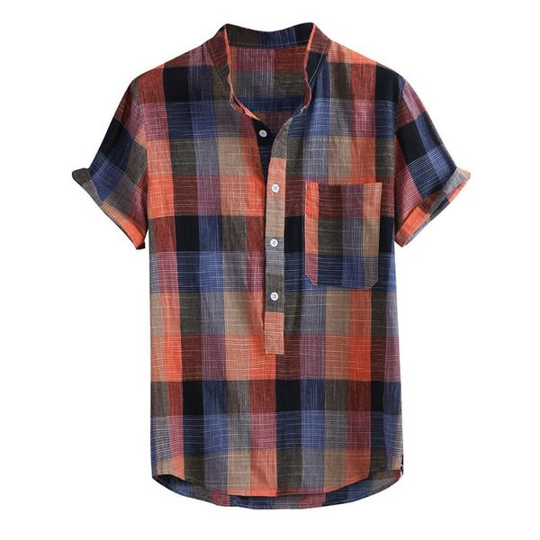 men's casual shirts 2021 summer vintage plaid print mens shirt streetwear beach loose slim dress blouse harajuku, White;black
men's casual shirts 2021 summer vintage plaid print mens shirt streetwear beach loose slim dress blouse harajuku, White;black