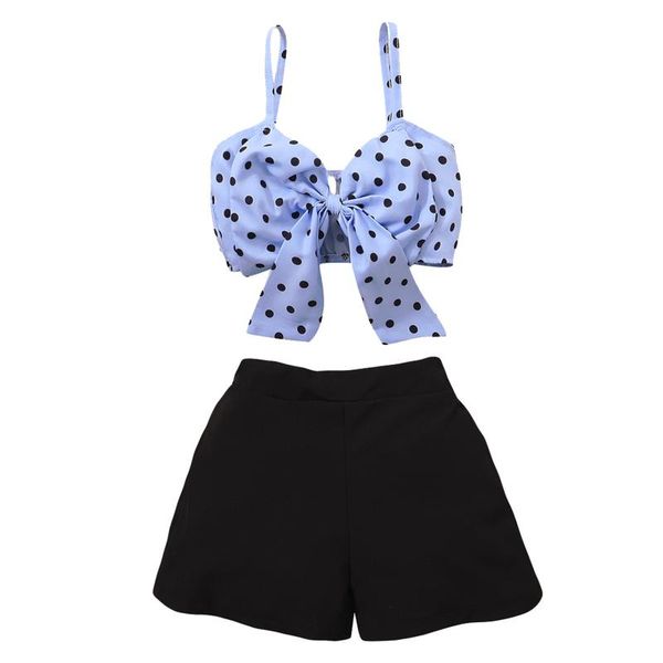 summer toddler baby girls clothes casual bowknot dot printed suspender shorts outfits clothing sets, White
summer toddler baby girls clothes casual bowknot dot printed suspender shorts outfits clothing sets, White