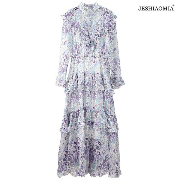 casual dresses jeshiaomia- 2021 pre-autumn stand collar ruffle print tiered maxi dress, Black;gray
casual dresses jeshiaomia- 2021 pre-autumn stand collar ruffle print tiered maxi dress, Black;gray