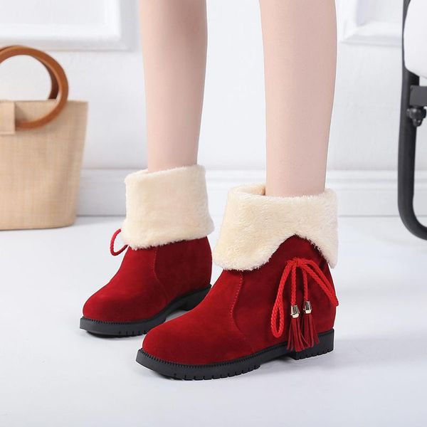 boots winter warm women's motorcycle ankle snow suede flock low heels fringe lovely botines mujer platform student shoes size 41, Black
boots winter warm women's motorcycle ankle snow suede flock low heels fringe lovely botines mujer platform student shoes size 41, Black