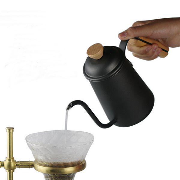 coffee pots 304 stainless steel drip type fine mouth pot with wooden handle home hand of 650 ml
coffee pots 304 stainless steel drip type fine mouth pot with wooden handle home hand of 650 ml