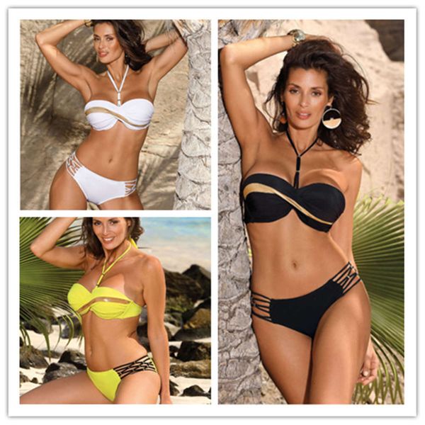 women's swimwear bikinis swimming swimsuit fashion multi color split bikini kq0o, White;black
women's swimwear bikinis swimming swimsuit fashion multi color split bikini kq0o, White;black