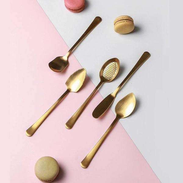 spoons creative stainless steel golden dessert spoon honey coffee stirring butter spreading knife fruit western tableware
spoons creative stainless steel golden dessert spoon honey coffee stirring butter spreading knife fruit western tableware