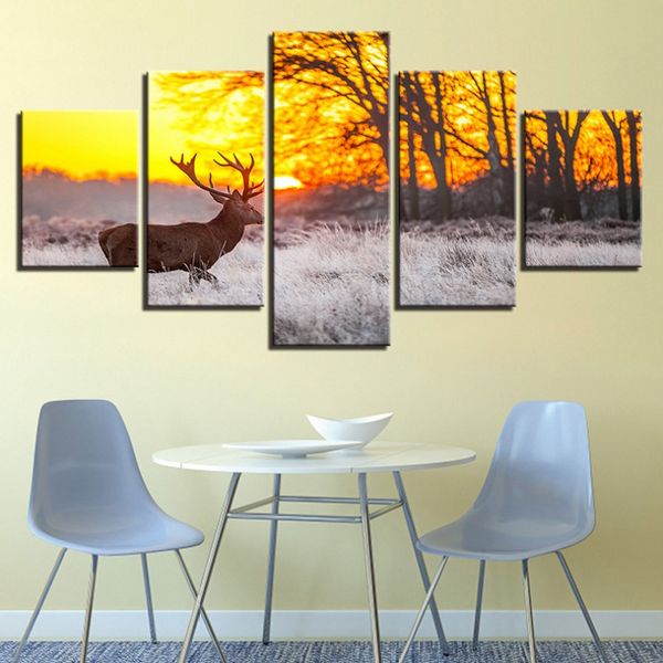 39 styles 5pcs/set unframed hd moose animal wall printed paintings