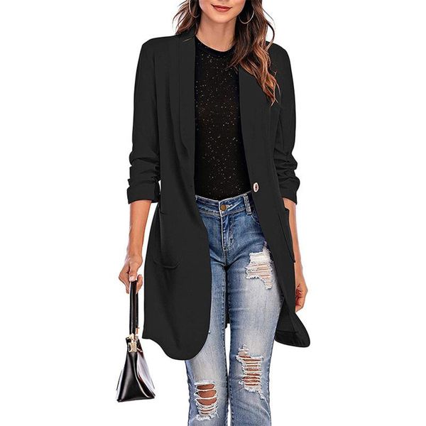 women's wool & blends womens three quarter sleeve long coat lapel trench winter jacket cardigan slim overcoat with pocket outwear jacke, Black
women's wool & blends womens three quarter sleeve long coat lapel trench winter jacket cardigan slim overcoat with pocket outwear jacke, Black