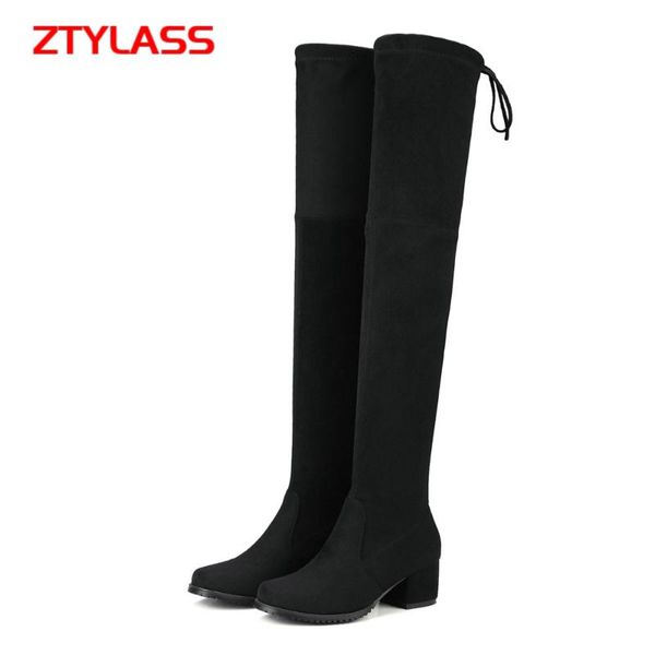 boots low heel stretch over the knee flock women round toe slip on long autumn winter ladies shoes, Black
boots low heel stretch over the knee flock women round toe slip on long autumn winter ladies shoes, Black