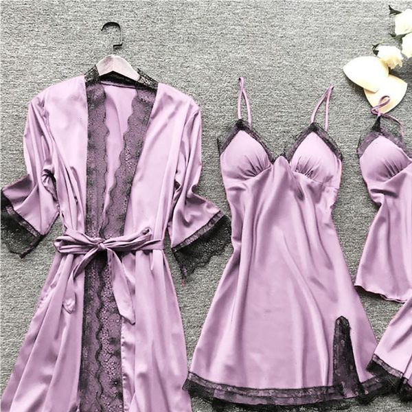 4pcs lingerie robe gowns womens sleepwears payama set lace floral kimono dress babydoll nightdress sleepwear shorts pants, Black;red
4pcs lingerie robe gowns womens sleepwears payama set lace floral kimono dress babydoll nightdress sleepwear shorts pants, Black;red