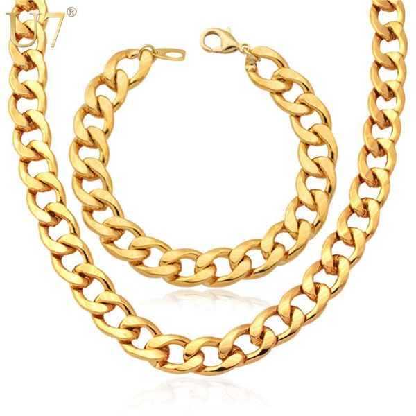 earrings & necklace u7 ethiopian jewelry set for men gold color 11mm wide cuban link chunky chain bracelet s759, Silver
earrings & necklace u7 ethiopian jewelry set for men gold color 11mm wide cuban link chunky chain bracelet s759, Silver