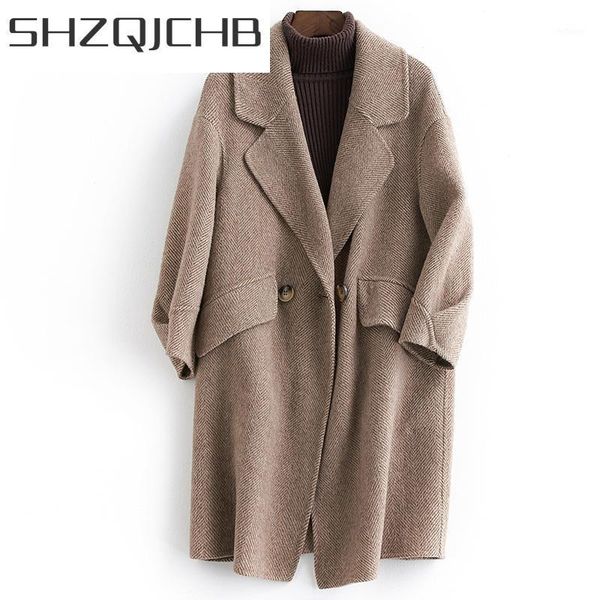 women's wool & blends shzq womens coats winter sided jackets autumn spring alpaca long woolen coat female double breasted overcoat 2021, Black
women's wool & blends shzq womens coats winter sided jackets autumn spring alpaca long woolen coat female double breasted overcoat 2021, Black