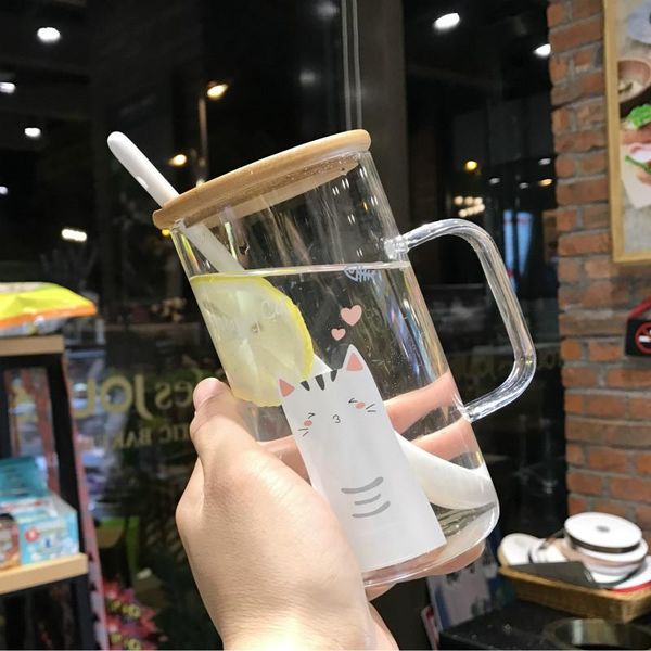 mugs korean cute harajuku style kitten heat-resistant large-capacity water cups personalized creative high-value transparent glass
mugs korean cute harajuku style kitten heat-resistant large-capacity water cups personalized creative high-value transparent glass