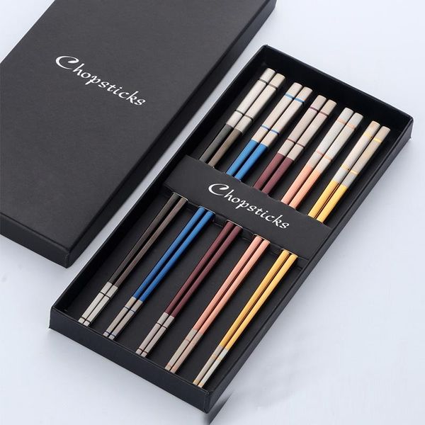 chopsticks 5 pairs sushi japanese stainless steel acciaio set with gift box black chinese chop stick tableware kitchen tools
chopsticks 5 pairs sushi japanese stainless steel acciaio set with gift box black chinese chop stick tableware kitchen tools