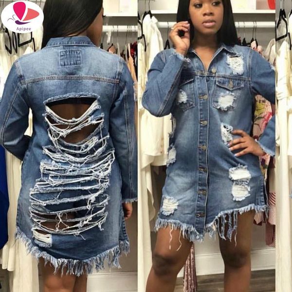 women basic coat denim jacket winter for jeans hole loose fit casual style women's jackets, Black;brown
women basic coat denim jacket winter for jeans hole loose fit casual style women's jackets, Black;brown