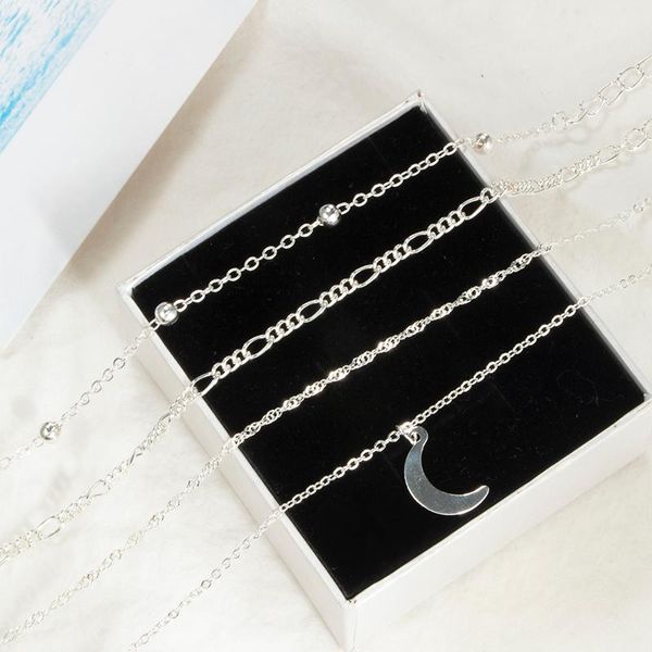 anklets tocona 4pc bohemian silver color moon pendant anklet set multilayer crescent foot chain on the leg for women beach jewelry 3943, Red;blue
anklets tocona 4pc bohemian silver color moon pendant anklet set multilayer crescent foot chain on the leg for women beach jewelry 3943, Red;blue