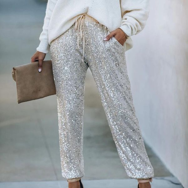 sequin pants trousers women casual loose drawstring vintage female shining party club daily streetwear women's & capris, Black;white
sequin pants trousers women casual loose drawstring vintage female shining party club daily streetwear women's & capris, Black;white
