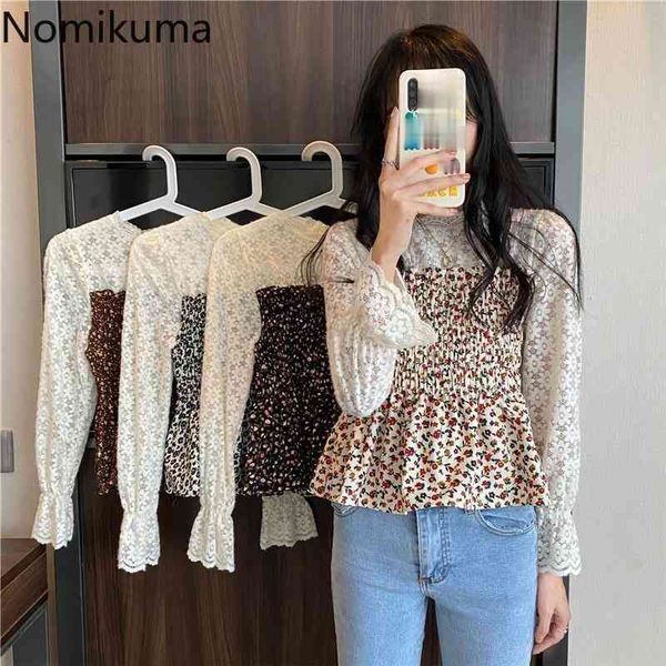 nomikuma floral printed lace patchwork vintage shirts women o neck long sleeve short blouse female slim waist blusas 210514, White
nomikuma floral printed lace patchwork vintage shirts women o neck long sleeve short blouse female slim waist blusas 210514, White