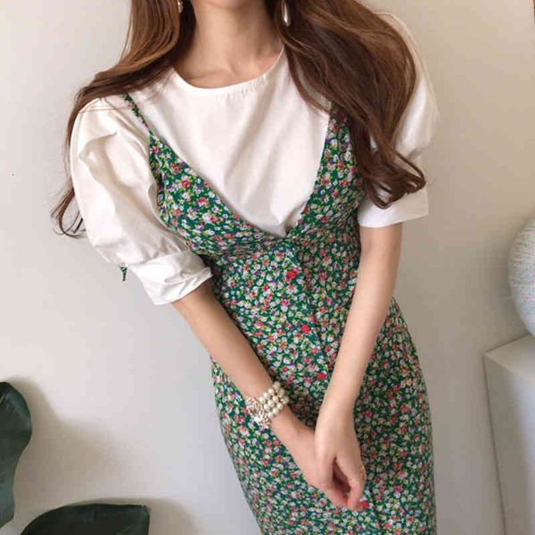 two piece dress women 2 set korean style chic vintage o neck puff sleeve shirt single breasted floral split dungaree dresses lady, White
two piece dress women 2 set korean style chic vintage o neck puff sleeve shirt single breasted floral split dungaree dresses lady, White