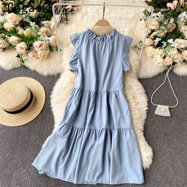 woman dress summer o-neck solid a-line butterfly sleeve sweet dresses loose casual simple wild chic vestidos 210531, Black;gray
woman dress summer o-neck solid a-line butterfly sleeve sweet dresses loose casual simple wild chic vestidos 210531, Black;gray