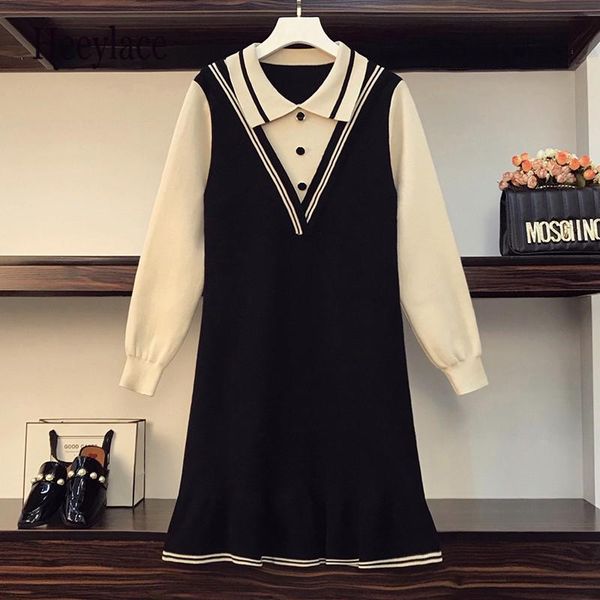 plus size women vintage knitted dresses long sleeve patchwork fake two piece winter office ladies knit clothes casual, Black;gray
plus size women vintage knitted dresses long sleeve patchwork fake two piece winter office ladies knit clothes casual, Black;gray