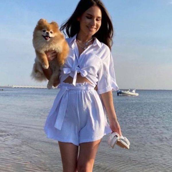 women's tracksuits puloru women summer casual solid color two-piece short sleeve tied t-shirt crop +high-waist flare shorts outfits, Gray
women's tracksuits puloru women summer casual solid color two-piece short sleeve tied t-shirt crop +high-waist flare shorts outfits, Gray