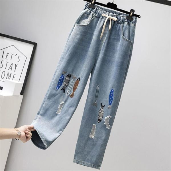 women's jeans fashion fish embroidery girls pants trousers female harajuku high street denim bagge cool autumn boyfriend femme, Blue
women's jeans fashion fish embroidery girls pants trousers female harajuku high street denim bagge cool autumn boyfriend femme, Blue