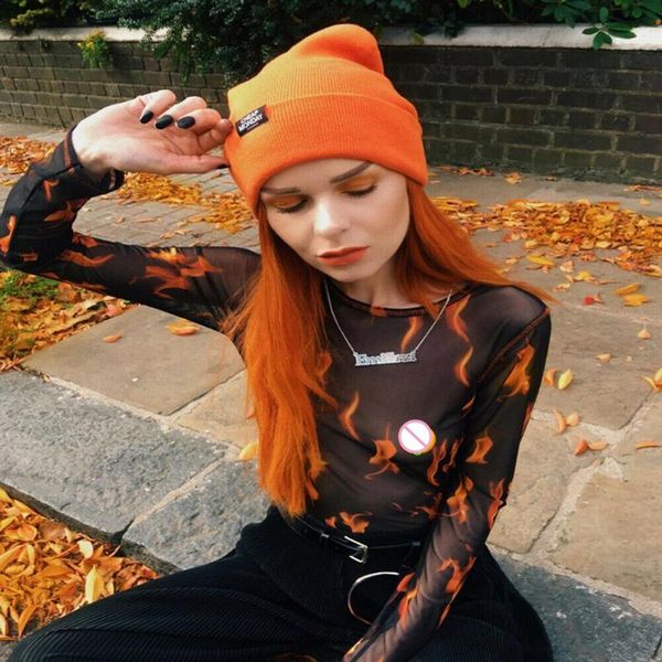 women's t-shirt women casual gothic hip hop long sleeve see-through transparent mesh fire flame print o-neck slim, White
women's t-shirt women casual gothic hip hop long sleeve see-through transparent mesh fire flame print o-neck slim, White