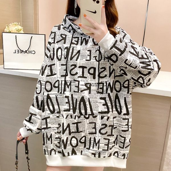 fashion trends ladies' sweaters 2021 winter korea east gate korean version leisure simple loose bf style letter hooded printed women�, Black
fashion trends ladies' sweaters 2021 winter korea east gate korean version leisure simple loose bf style letter hooded printed women�, Black
