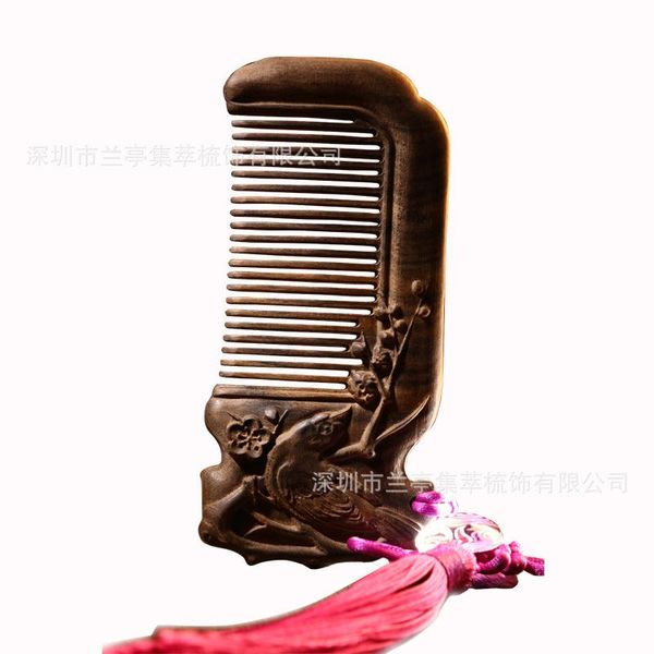 hair brushes carved sandalwood comb natural wood solid single-sided fine carving thick section gift combs, Silver
hair brushes carved sandalwood comb natural wood solid single-sided fine carving thick section gift combs, Silver