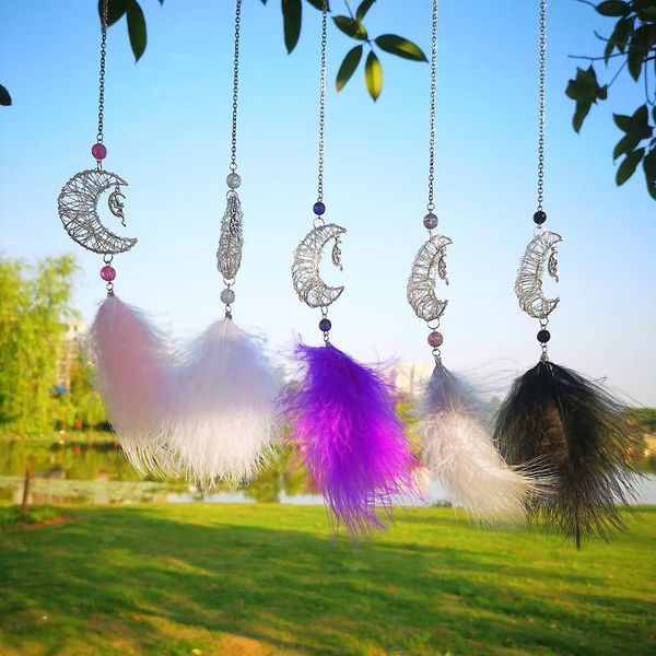 decorative objects & figurines moon feather car decoration ornaments handmade hanging decor gift 
decorative objects & figurines moon feather car decoration ornaments handmade hanging decor gift