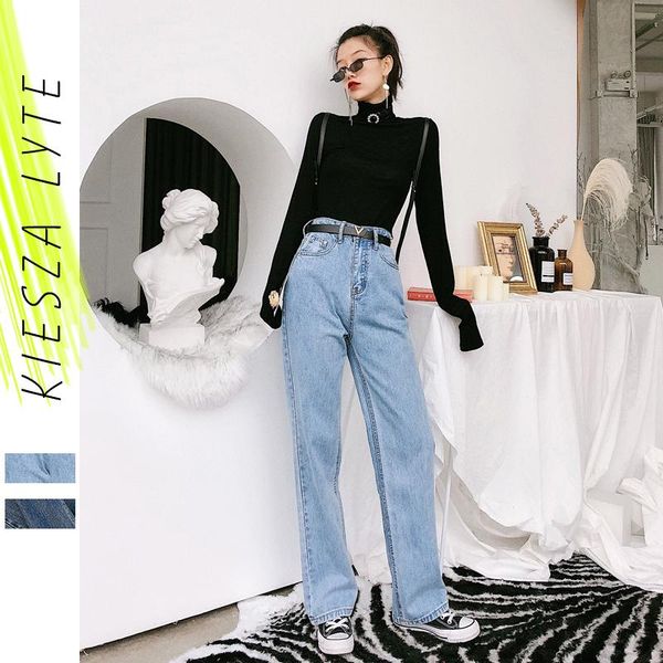 women's jeans pants straight pencil high waist loose simple denim baggy mujer trousers, Blue
women's jeans pants straight pencil high waist loose simple denim baggy mujer trousers, Blue