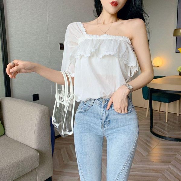 women's blouses & shirts korean fashion slash neck one shoulder ruffles lace shirt womens clothing 2021 summer clubnight backless white
women's blouses & shirts korean fashion slash neck one shoulder ruffles lace shirt womens clothing 2021 summer clubnight backless white
