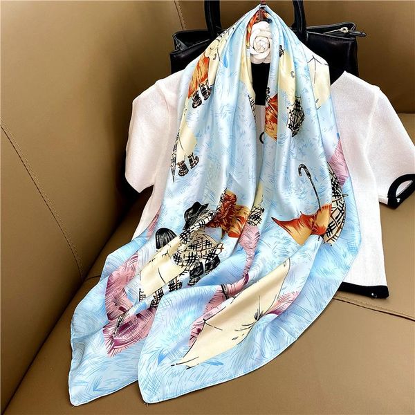 scarves silk scarf women print hair neck square office ladies shawl bandanna 90*90cm muslim hijab handkerchief beach towel stole, Blue;gray
scarves silk scarf women print hair neck square office ladies shawl bandanna 90*90cm muslim hijab handkerchief beach towel stole, Blue;gray