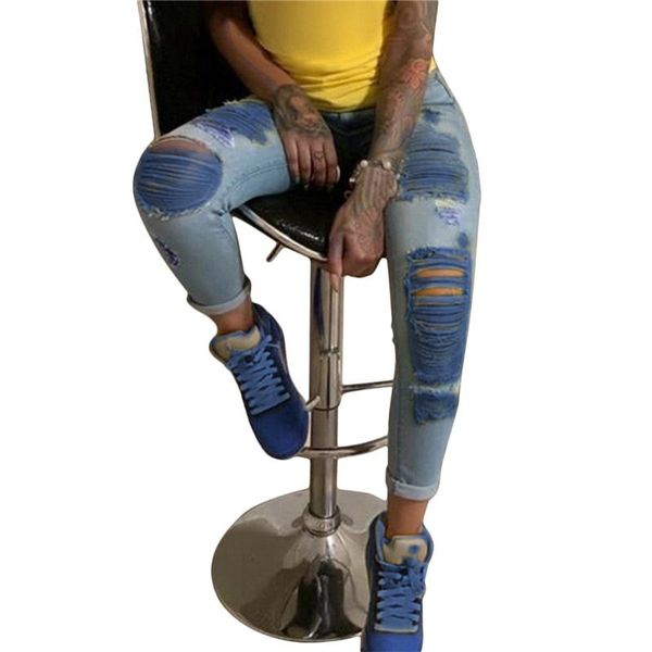 fashion ripped jeans for women high waist streetwear skinny pants denim full length lady pencil women's, Blue
fashion ripped jeans for women high waist streetwear skinny pants denim full length lady pencil women's, Blue