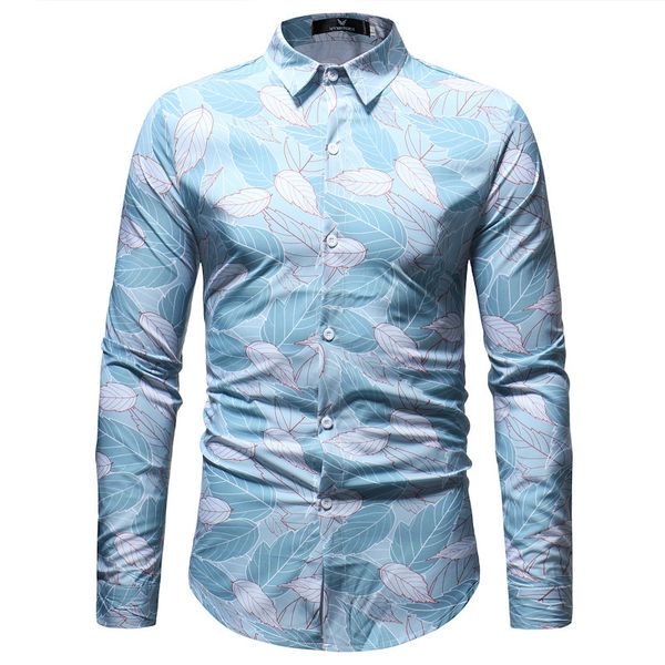 men's shirts 2021 pring large long leeve fahion print, White;black