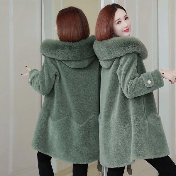 women's fur & faux winter loose long coat women fake large size hooded overcoat thick warm female plush coats, Black
women's fur & faux winter loose long coat women fake large size hooded overcoat thick warm female plush coats, Black
