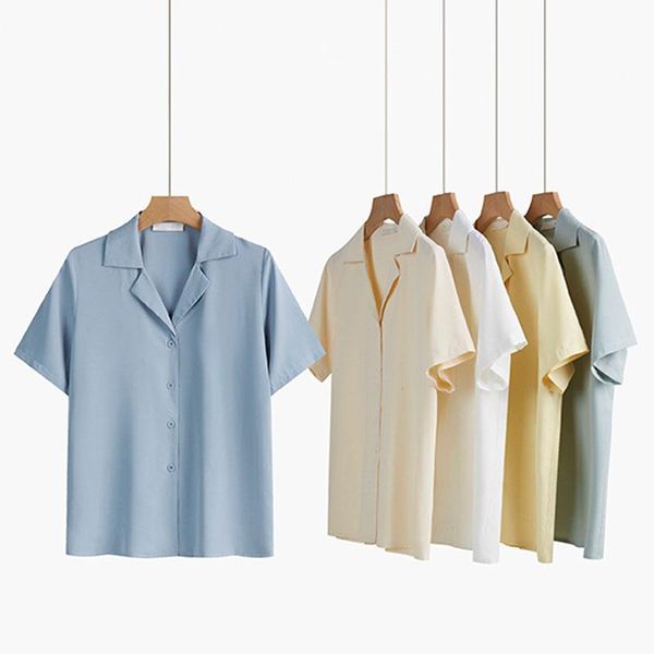 women's blouses & shirts summer french short sleeves female vintage womens 2021 casual single breasted shirt, White
women's blouses & shirts summer french short sleeves female vintage womens 2021 casual single breasted shirt, White